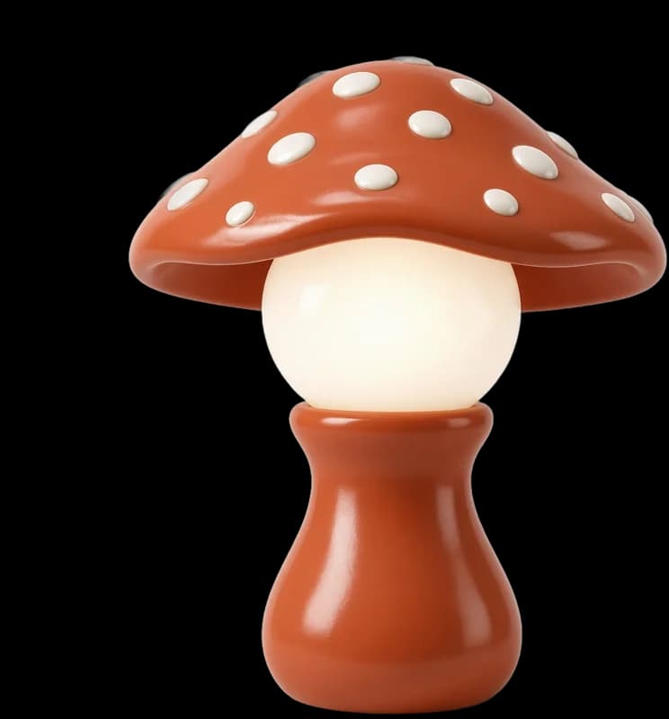 Orange mushroom lamp